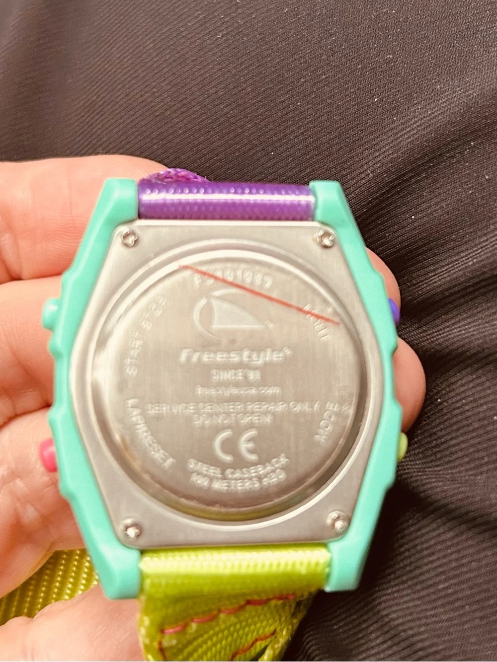 Freestyle Neon Mint Purple Blue Clip Watch